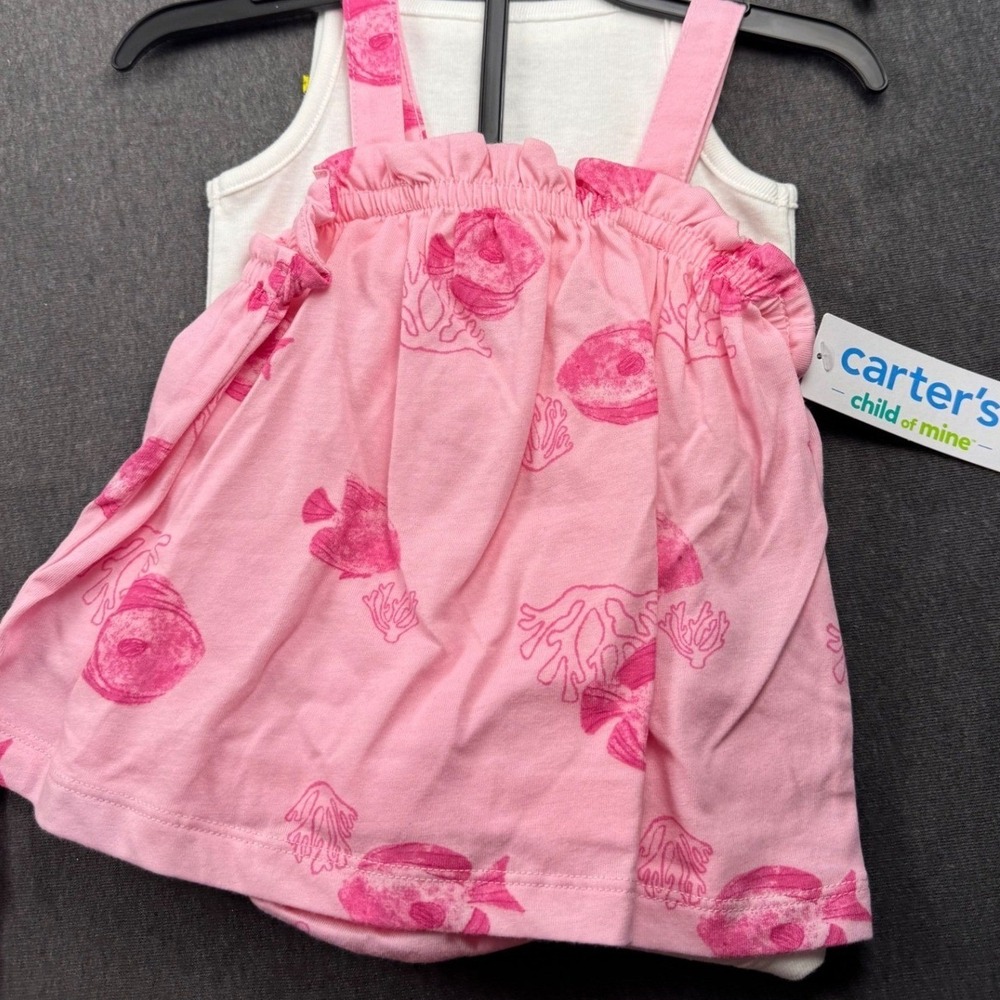 Garanimals Carter's 18M Baby Girl Clothes Bundle Dress Bodysuit Bloomers Set - Picture 6 of 9